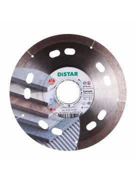 4 1/2-inch Esthet 1A1R Diamond Blade by Distar, designed for precision cutting of tiles and stone with minimal chipping and exceptional durability.